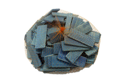 Houtblokjes 20 x 5 mm blauw (100 st)