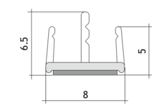 Zelfklevende dichting GLASS LIP, voor 8/13.5 mm glas, B8 L3000, transparant