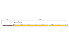 Ledstrip COB 5m 50W 3000K IP20 12V z/punten dimb.