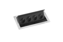 Evoline flip top push data medium rvs b-f 3 stopcontacten + 2 rj45