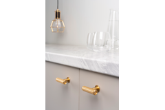 T-knop RILLE L55 aluminium geborsteld zwart
