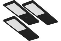 Streto Led zwart set 3x4w 4000K-12V + convertermet met schakelaar