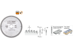Hw zaagbl.vr non-ferro met.(alu) indust. d=190f=ø30k=2.8p=2.2z64<°=-6°neg q=hw