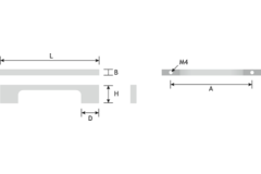 Greep oeloe zamak zwart ba 128mm l148mm
