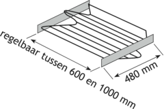 Schoenrek 60/100cm moka d.48cm uittrek