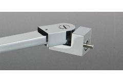 Stabilisatiestang wand/glas met dubbele scharnier, voor 8/12 mm glas, L557, geborsteld rvs effect