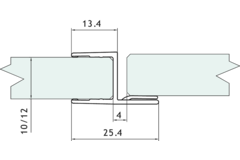 Dichting met h-aanslag l2200mm voor glas 10/12 mm