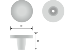 Knop TUBA Ø28 19mm eik ongelakt