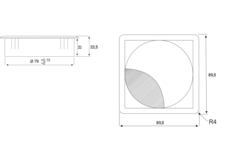 Kabeldoorvoer Exit Q zamak rvs look 90x90mm