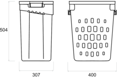 Laundry system 50 L k. 450mm wit