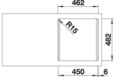 Blanco spoeltafel Dana 45 rvs