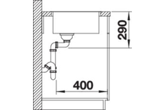Blanco spoeltafel andano 340-if man.