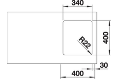 Blanco spoeltafel andano 340-u
