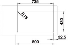 Blanco spoeltafel andano 340/340-if man.