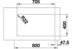 Blanco spoeltafel andano 340/340-u man.