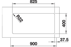 Blanco spoeltafel andano 400/400-u man.