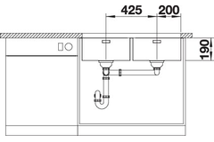 Blanco spoeltafel andano 400/400-u man.