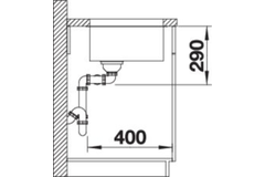 Blanco spoeltafel andano 400/400-u man.