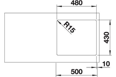 Blanco spoeltafel andano 450-if man.