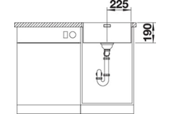 Blanco spoeltafel andano 450-if man.