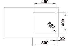 Blanco spoeltafel andano 450-u man