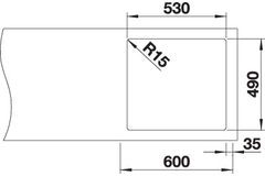 Blanco spoeltafel Andano 500-IF/A auto