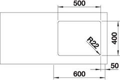 Blanco spoeltafel andano 500-u man.