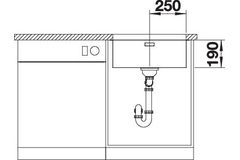 Blanco spoeltafel andano 500-u man.