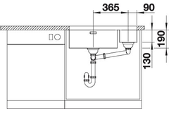 Blanco spoeltafel andano 500/180-u br man.