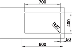 Blanco spoeltafel andano 700-u man.