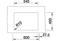 Blanco spoeltafel claron 340/180-u bl man.