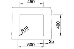 Blanco spoeltafel claron 450-u man.