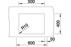 Blanco spoeltafel claron 500-u man.