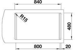 Blanco spoeltafel classimo 8-IF rvs