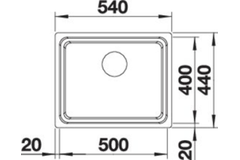 Blanco Etagon spoelbak 500-U rvs zijdeglans