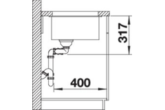 Blanco Subline 430/270-U links wit manuele bediening