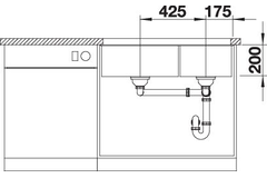Blanco Subline 480/320-U links zacht wit manuele bediening