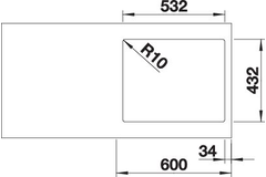 Blanco Subline 500-IF steelframe wit manuele bediening