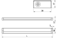 LD8010 à led opbouwprofiel 927mm 3000K 16W 230V