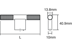 Greep POINT L110 aluminium titanium zwart