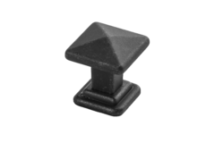 Knop tower square+achterplaatje zwart mat ijzerkl.