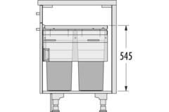 Hailo eurocargo-Synchro k.50cm 2x38l SoftClose
