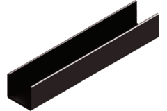 Horizontaal U-profiel PRU19-85 4m alu zwart