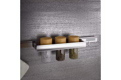 Wing kruidenrek rvs look 350x110x160+ 3 glazen pot + 3 glazen potten