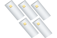 Set 5 d'lau Led rond onderbouw 3W 3200K alu - touc h15W met dimmertransfo