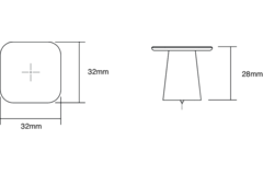 Knop PRISM L32 zamak mat zwart