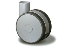 Dubbel wiel speedy 60mm alu + zwart rubber zonder plaat