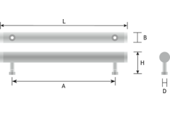 Greep qupon ba160 l186 walnoot/mat zwart