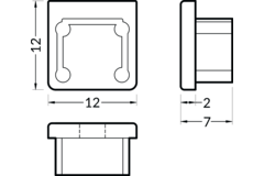 Eindkap led profiel Smart10 grijs