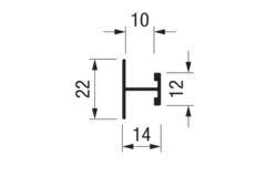 Horizontaal H-profiel PRH10V 4m alu zwart